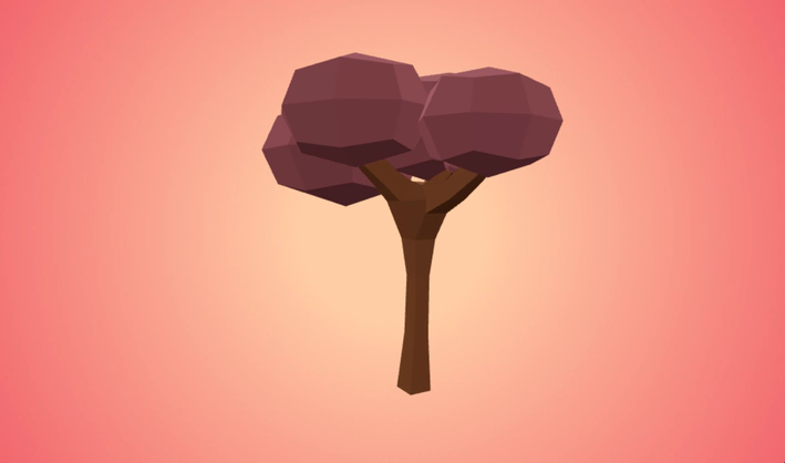 Low Poly Pink Tree